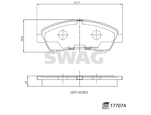 SWAG Fékbetét, mind 33107496_SW